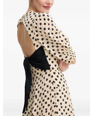 Pedro Del Hierro ポルカドット パフスリーブ ミディドレス - サムネイル4