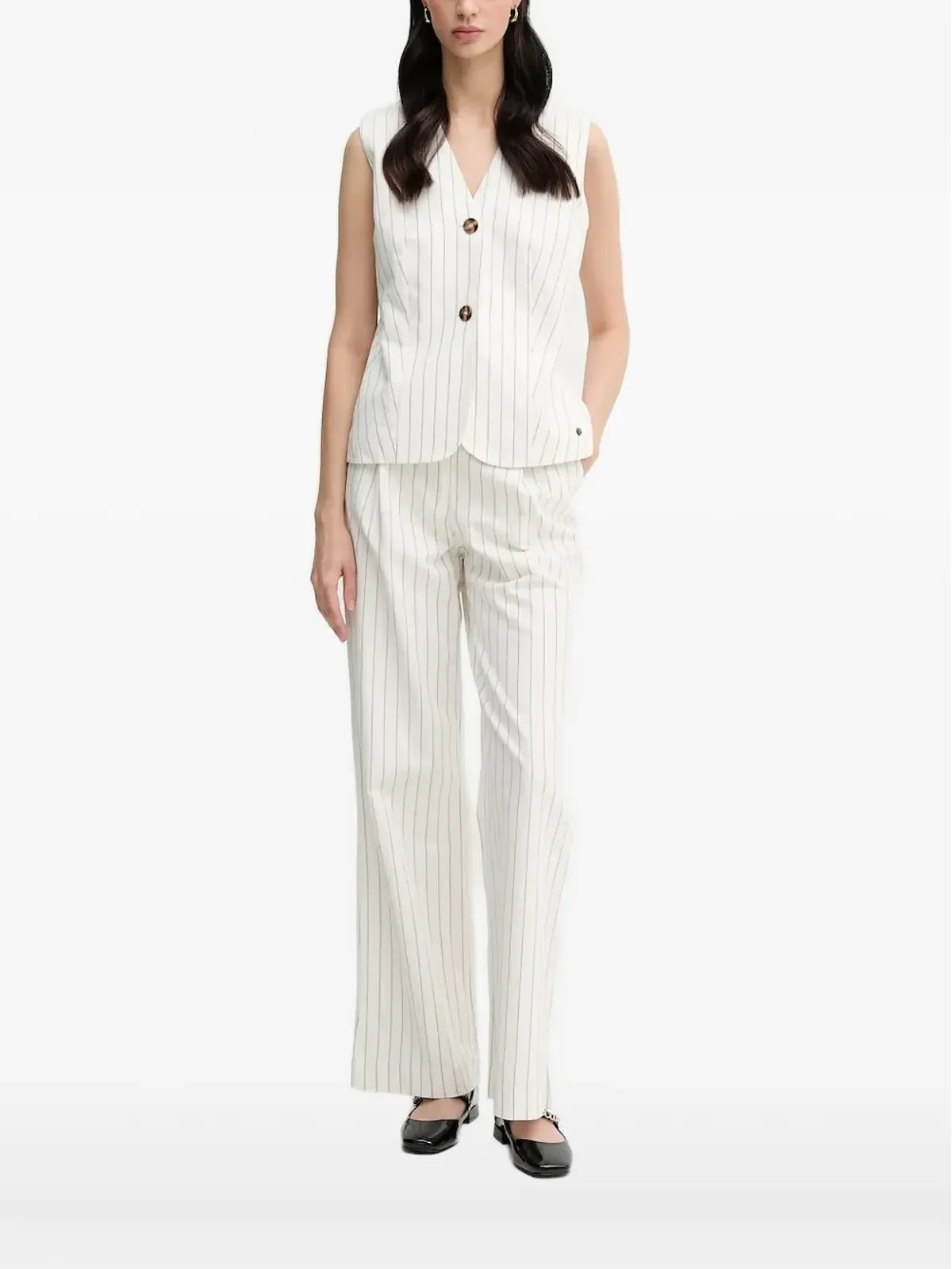 Pedro Del Hierro ピンストライプ柄 ノースリーブ ウエストコート - 画像1