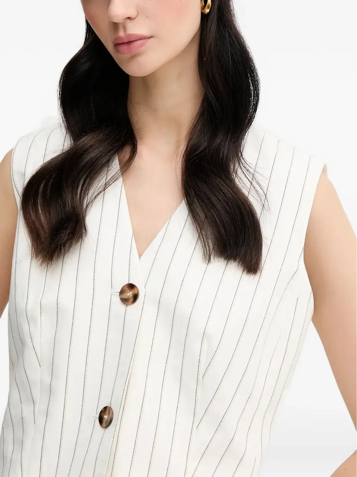 Pedro Del Hierro ピンストライプ柄 ノースリーブ ウエストコート - 画像4
