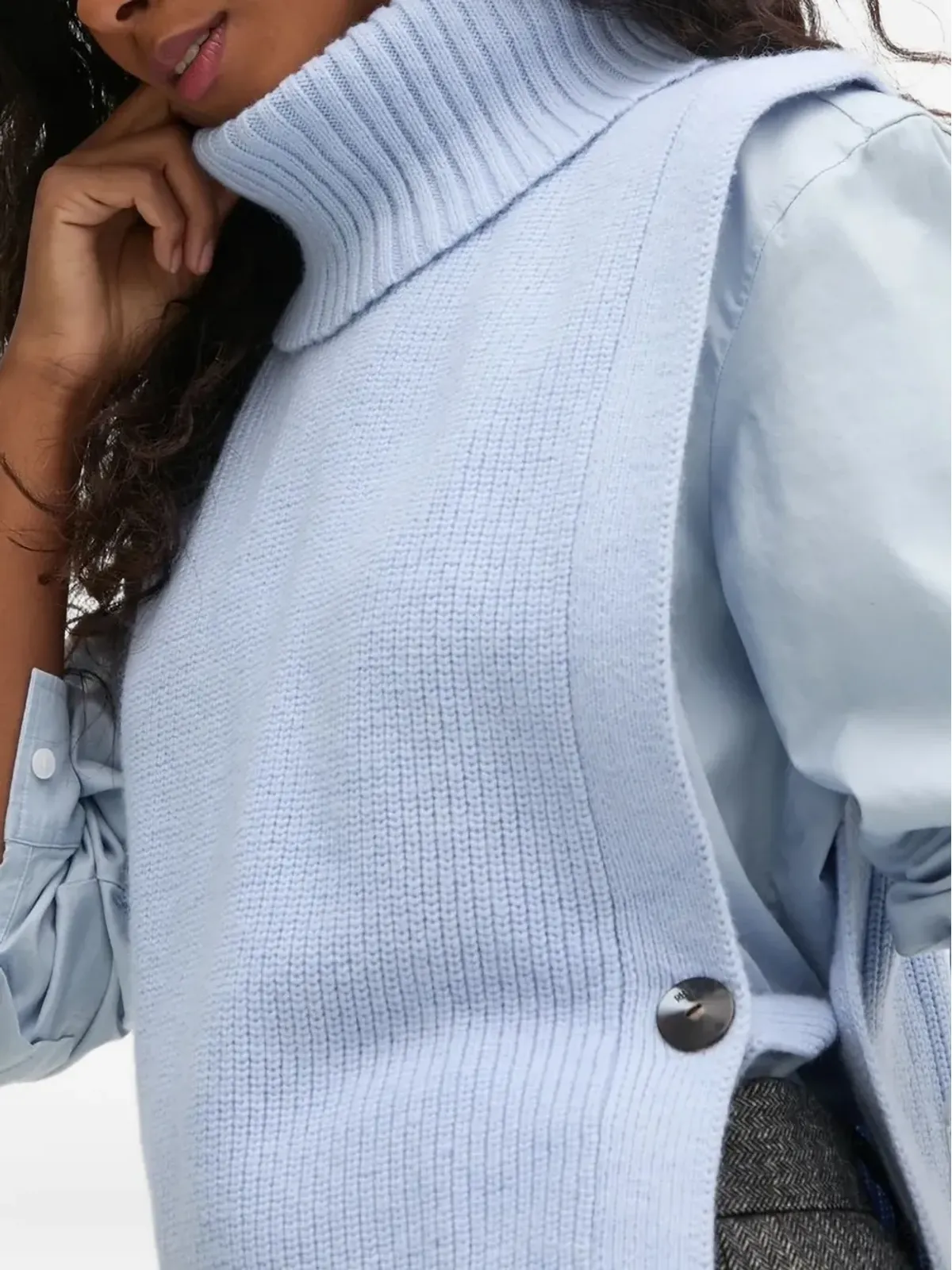 Pedro Del Hierro タートルネックボタン付きベスト - 画像4