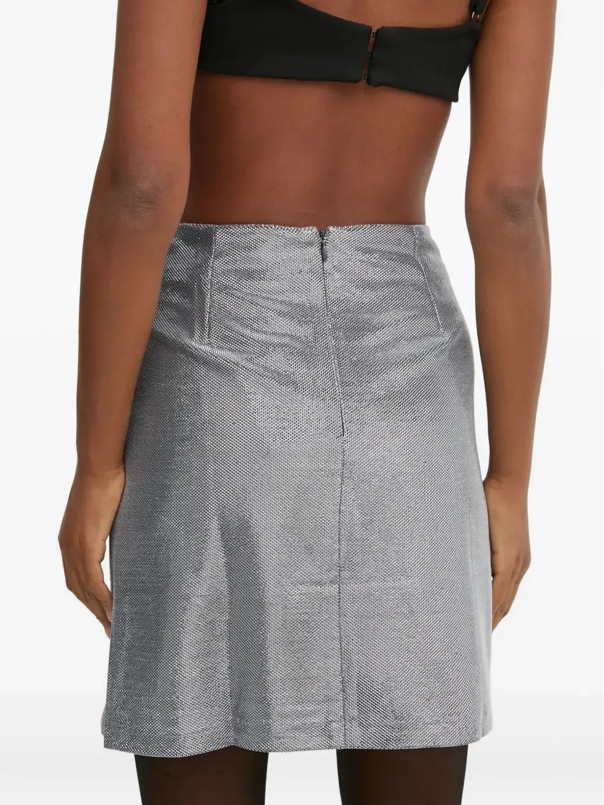 Pedro Del Hierro メタリック仕上げミニスカート - 画像3
