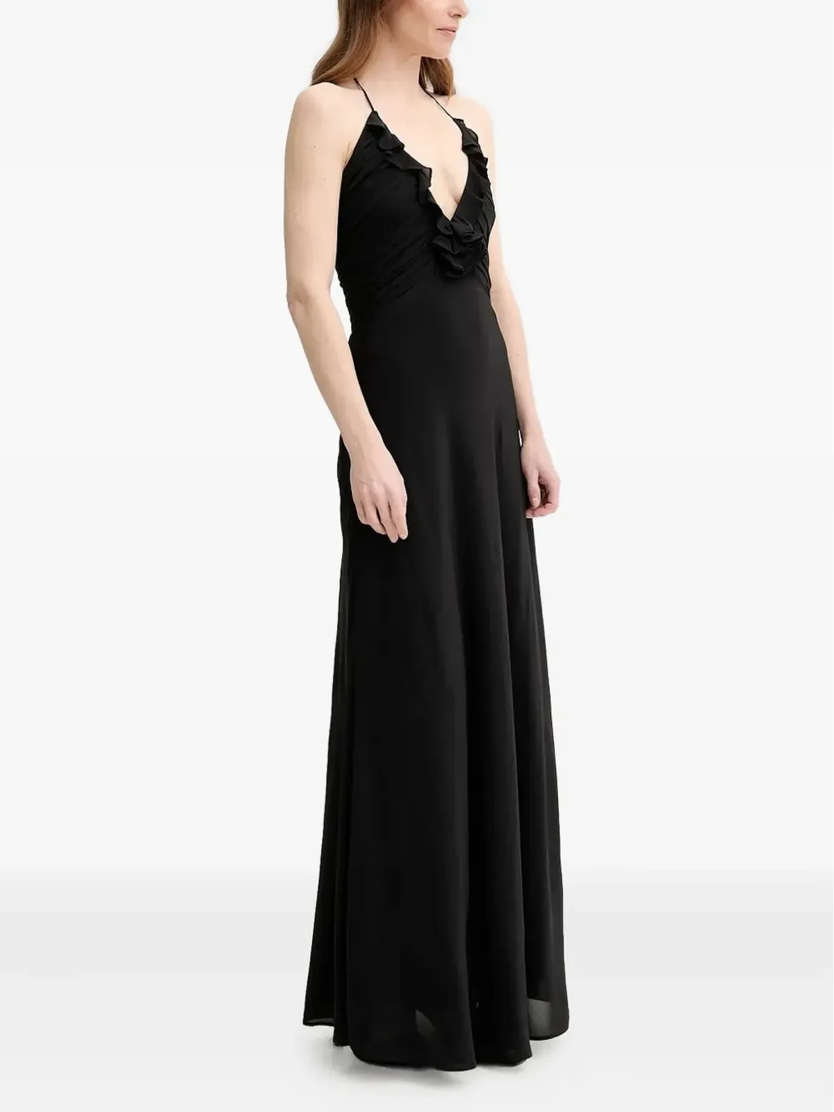 The Kooples V-neck ruffled maxi dress - Black - 画像2