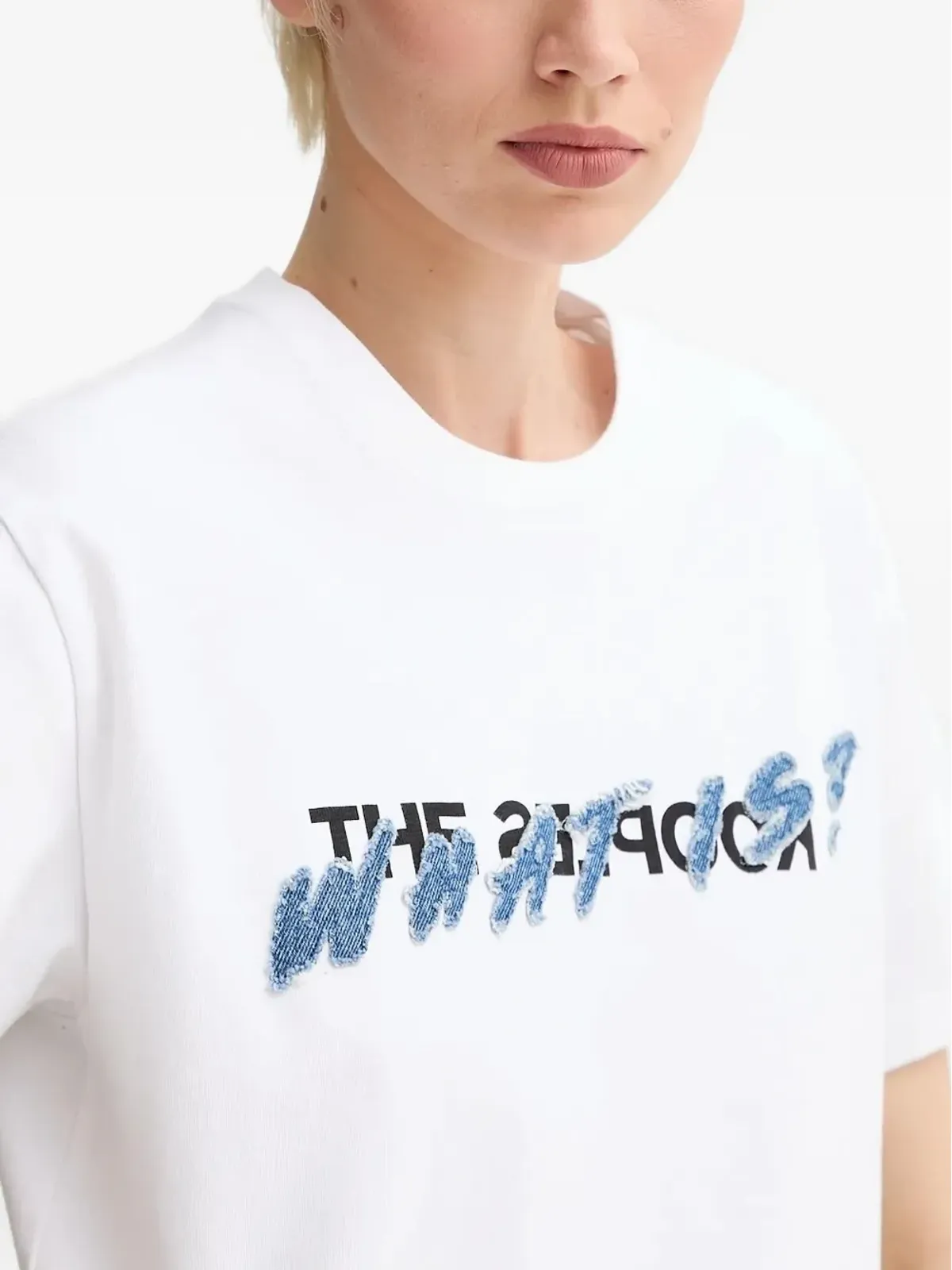 The Kooples デニムディテール ロゴTシャツ - 画像3
