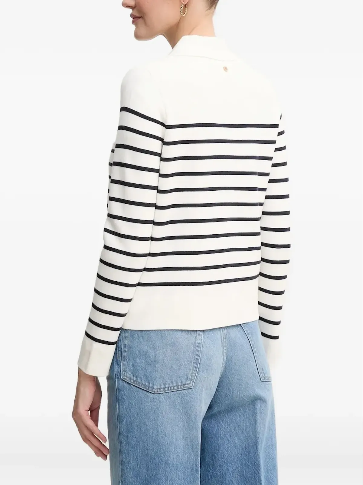 Pedro Del Hierro ストライプ柄ジップアップカーディガン - ホワイト - 画像2