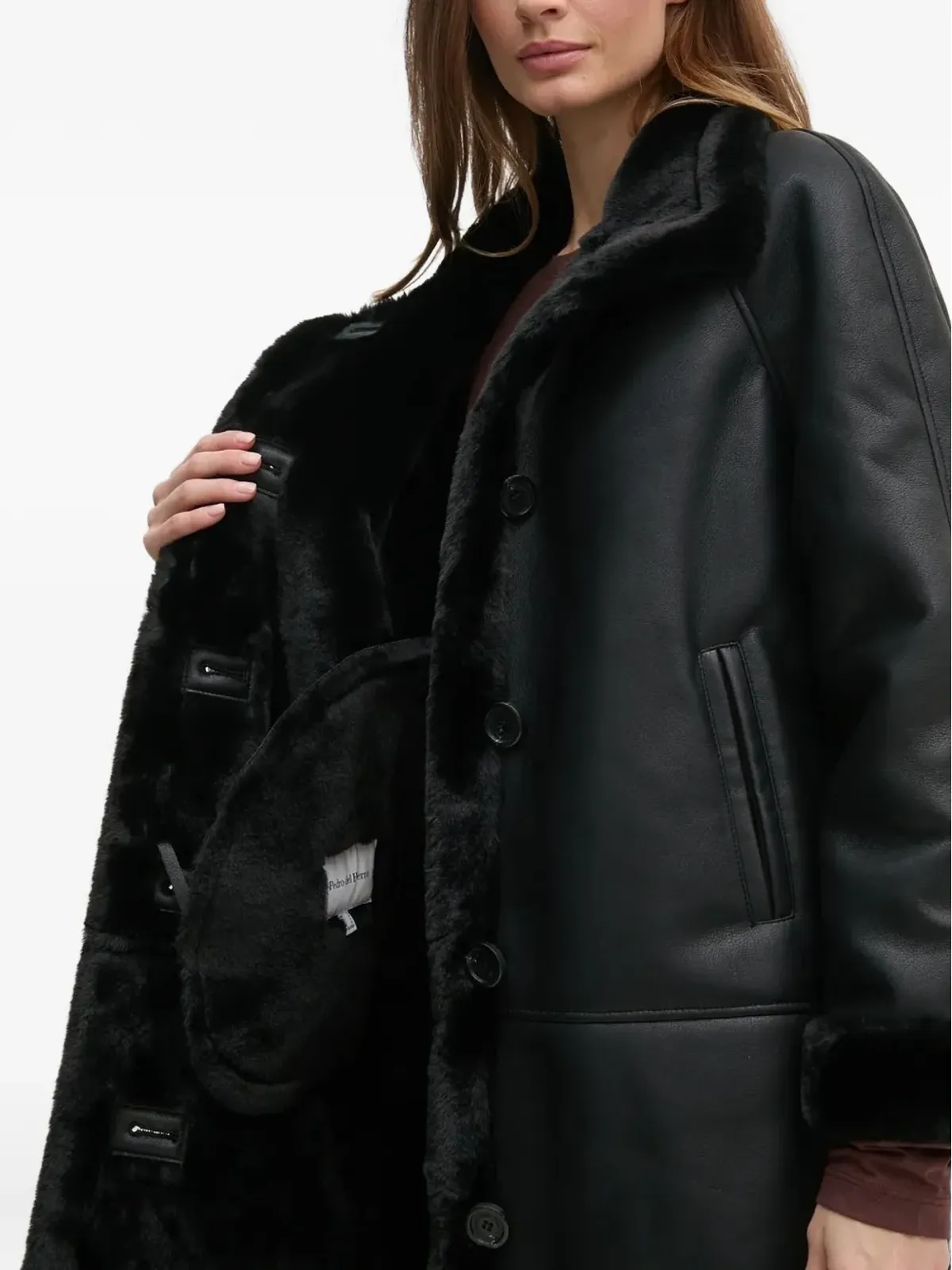 Pedro Del Hierro フェイクファー付きコート - 画像5