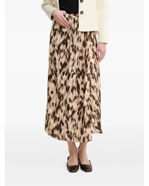 Pedro Del Hierro エラスティックウエストプリントスカート（ブラウン） - サムネイル1