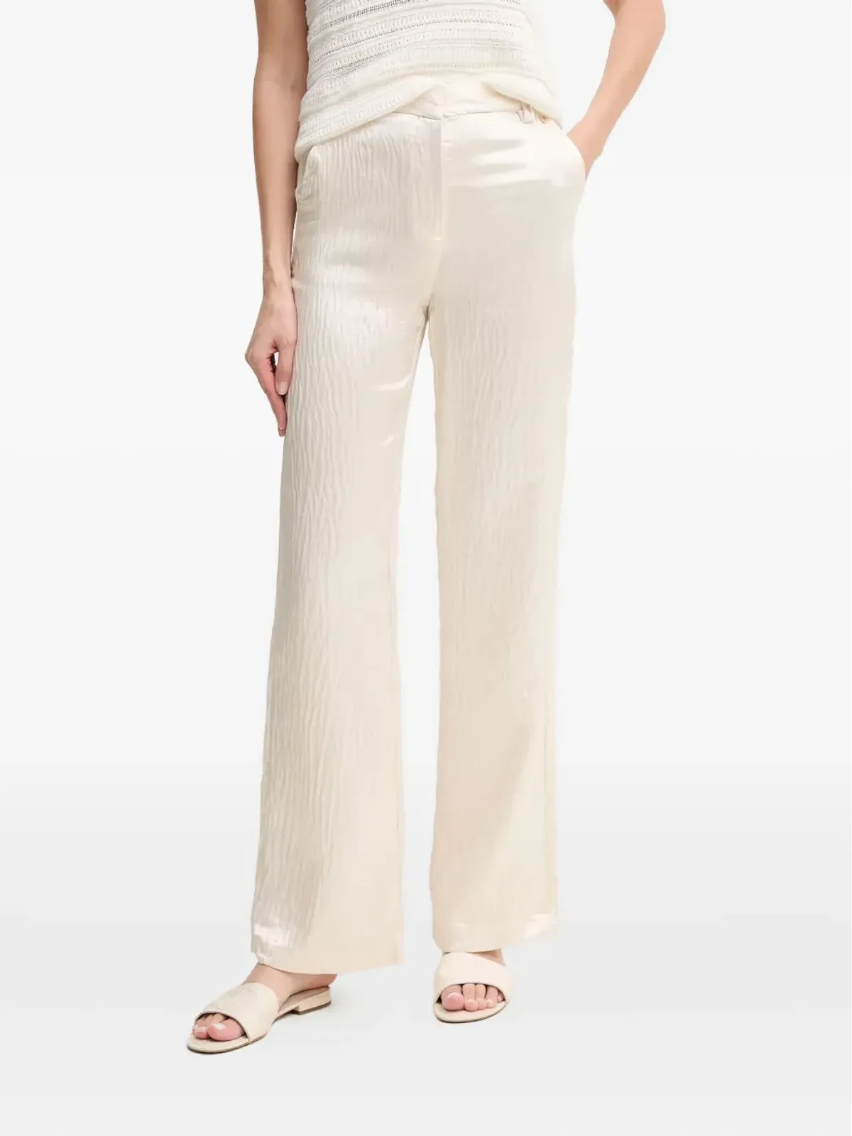 Pedro Del Hierro テクスチャードサテンパンツ - 画像1