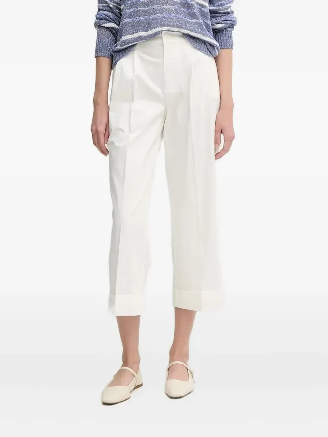 Pedro Del Hierro Pedro Del Hierro ウエストゴム裾カフ クロップドパンツ - Whiteの商品画像