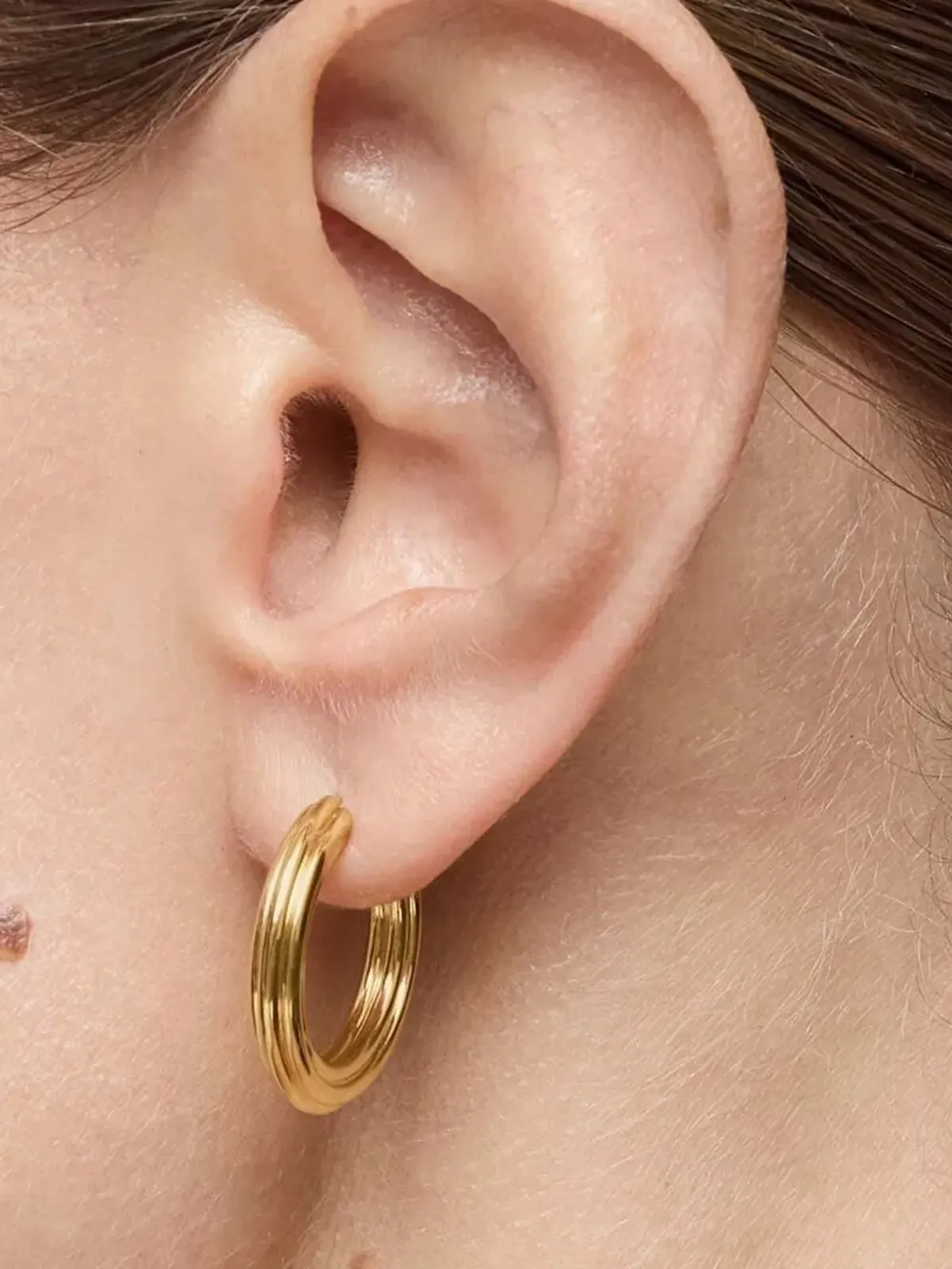 TOUS トリプルバンド フープピアス - 画像4