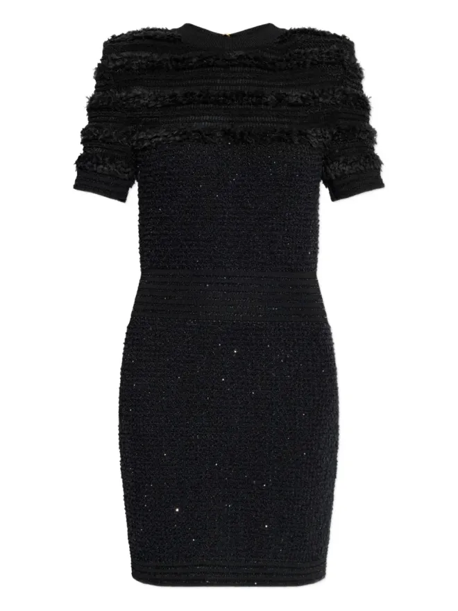 BALMAIN Balmain テクスチャード半袖ドレスの商品画像