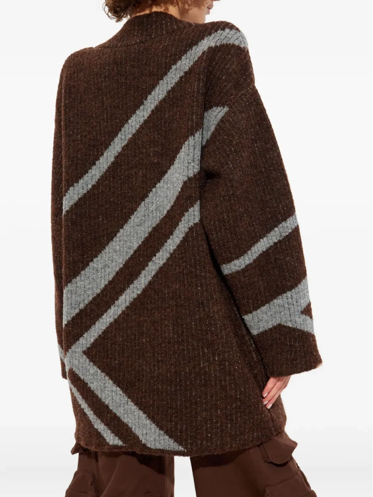 The Attico diagonal-stripe sweater - Brown - 画像4