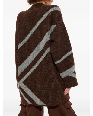 The Attico diagonal-stripe sweater - Brown - サムネイル4