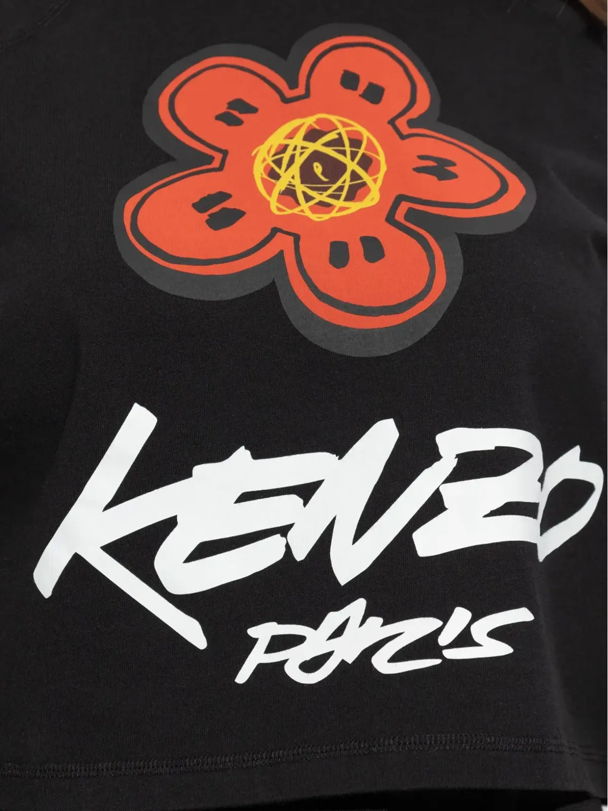 Kenzo ボケフラワー クロップドTシャツ - ブラック - 画像5