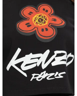 Kenzo ボケフラワー クロップドTシャツ - ブラック - サムネイル5