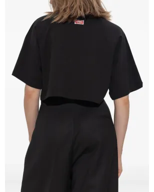 Kenzo ボケフラワー クロップドTシャツ - ブラック - サムネイル4