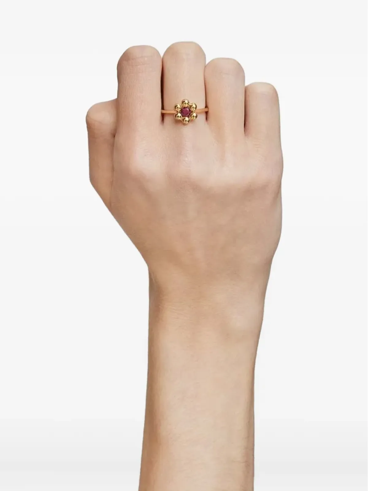 TOUS beaded flower-motif ring - Gold - 画像2