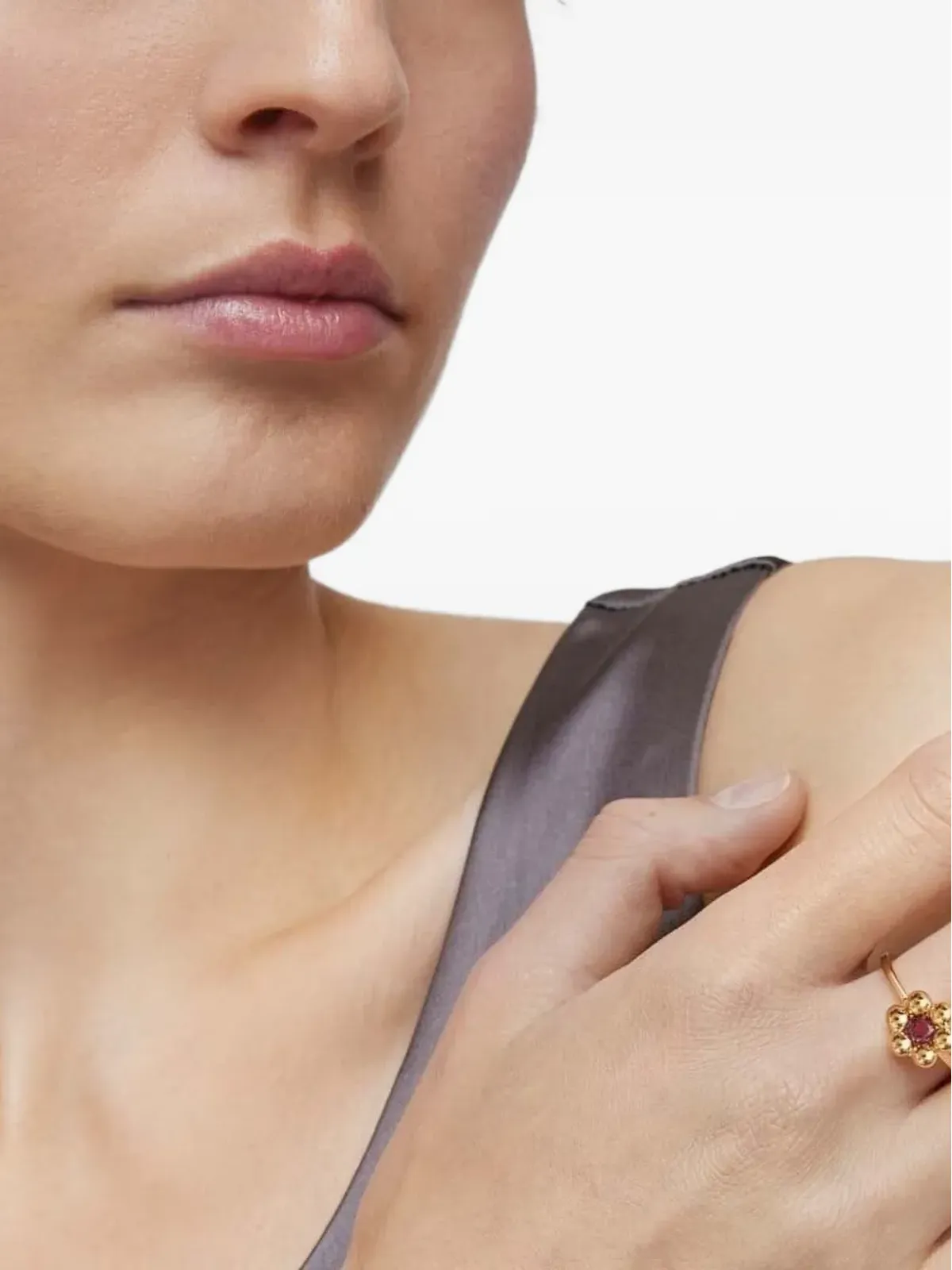 TOUS beaded flower-motif ring - Gold - 画像4
