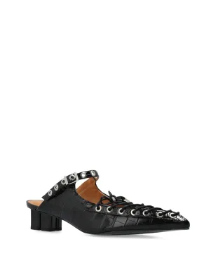 GANNI 50mmバックル付きレースアップミュール - サムネイル2