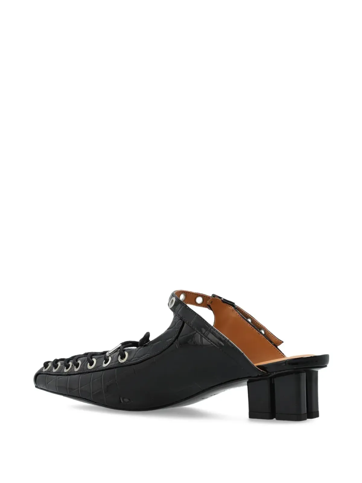GANNI 50mmバックル付きレースアップミュール - 画像3