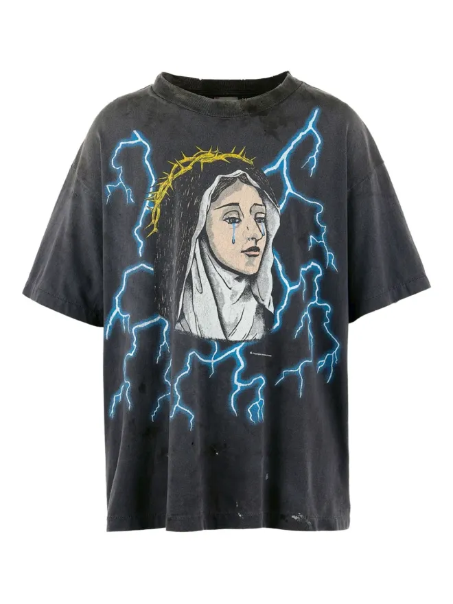 SAINT MXXXXXX SAINT MXXXXXX ライトニングプリントTシャツ - グレーの商品画像