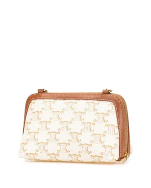 Celine Pre-Owned Triomphe コーテッドキャンバス クラッチ／オンチェーン クロスボディバッグ - サムネイル3