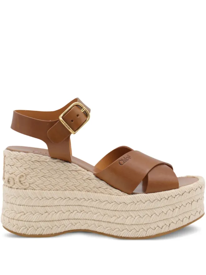 Chloe Chloé Isla ウェッジエスパドリーユ ブラウンの商品画像