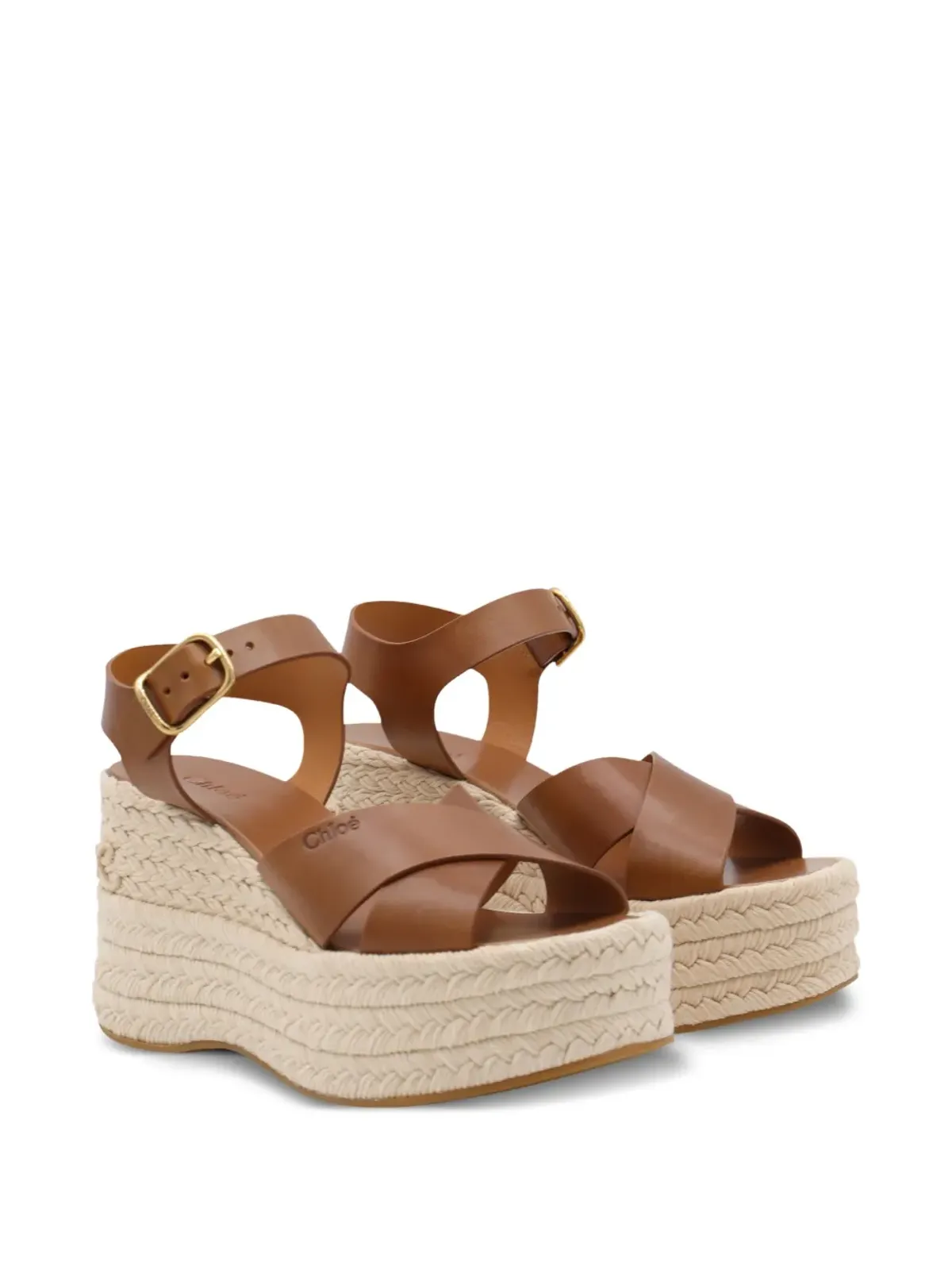 Chloé Isla ウェッジエスパドリーユ ブラウン - 画像2