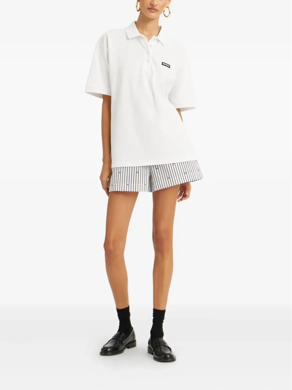 ROTATE BIRGER CHRISTENSEN ロゴプレート コットン ポロトップ - 画像2