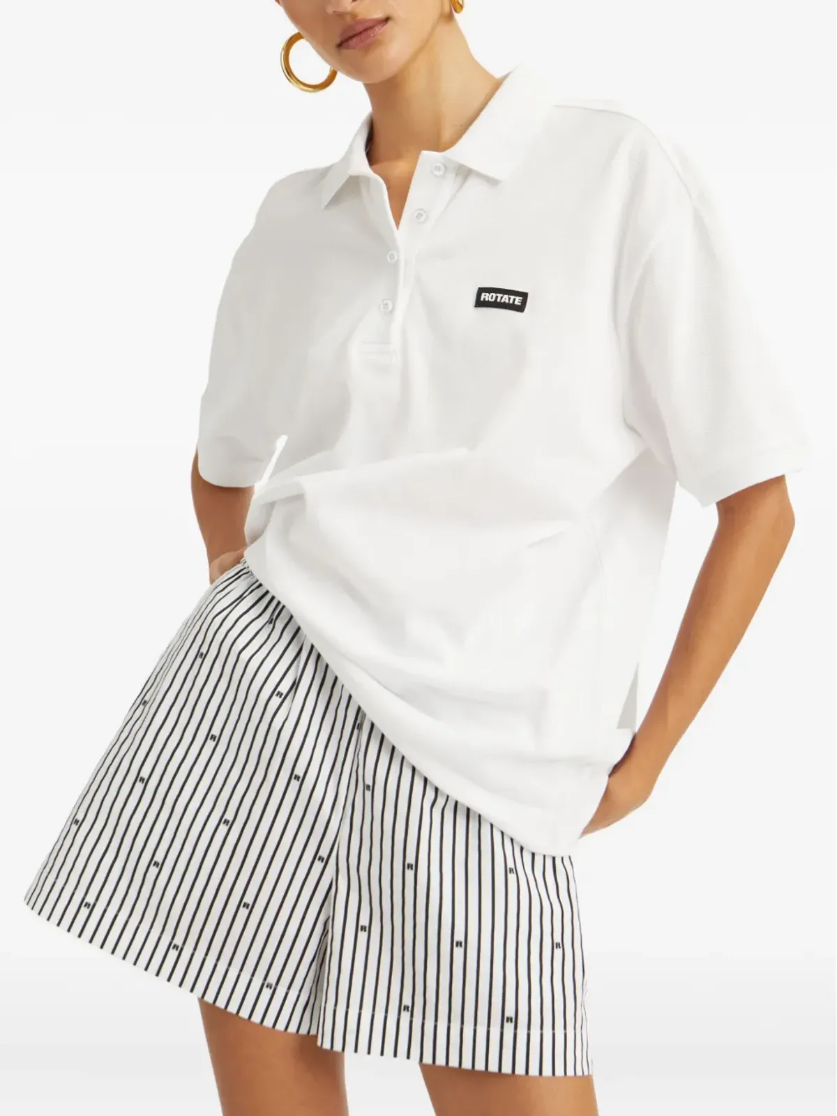 ROTATE BIRGER CHRISTENSEN ロゴプレート コットン ポロトップ - 画像4