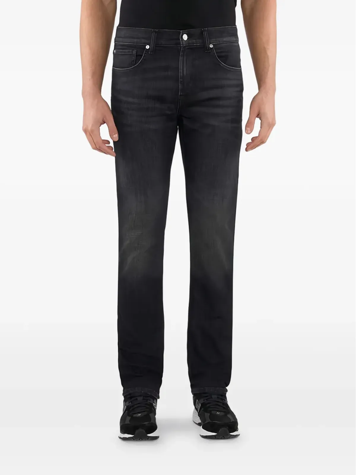 7 For All Mankind グレーのダークウォッシュジーンズ - 画像1