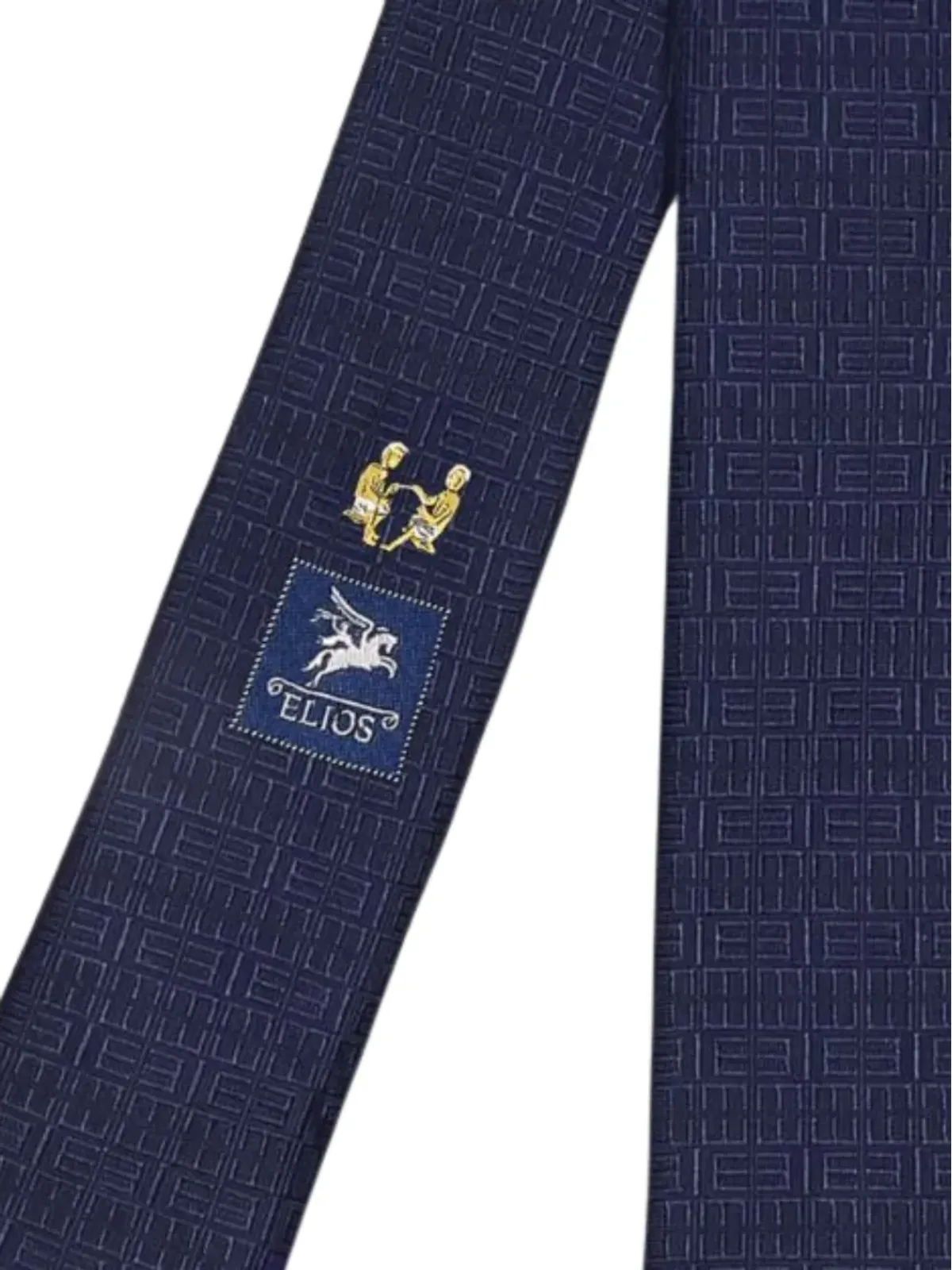 Elios Milano ジェミニ幾何柄シルクタイ - 画像3