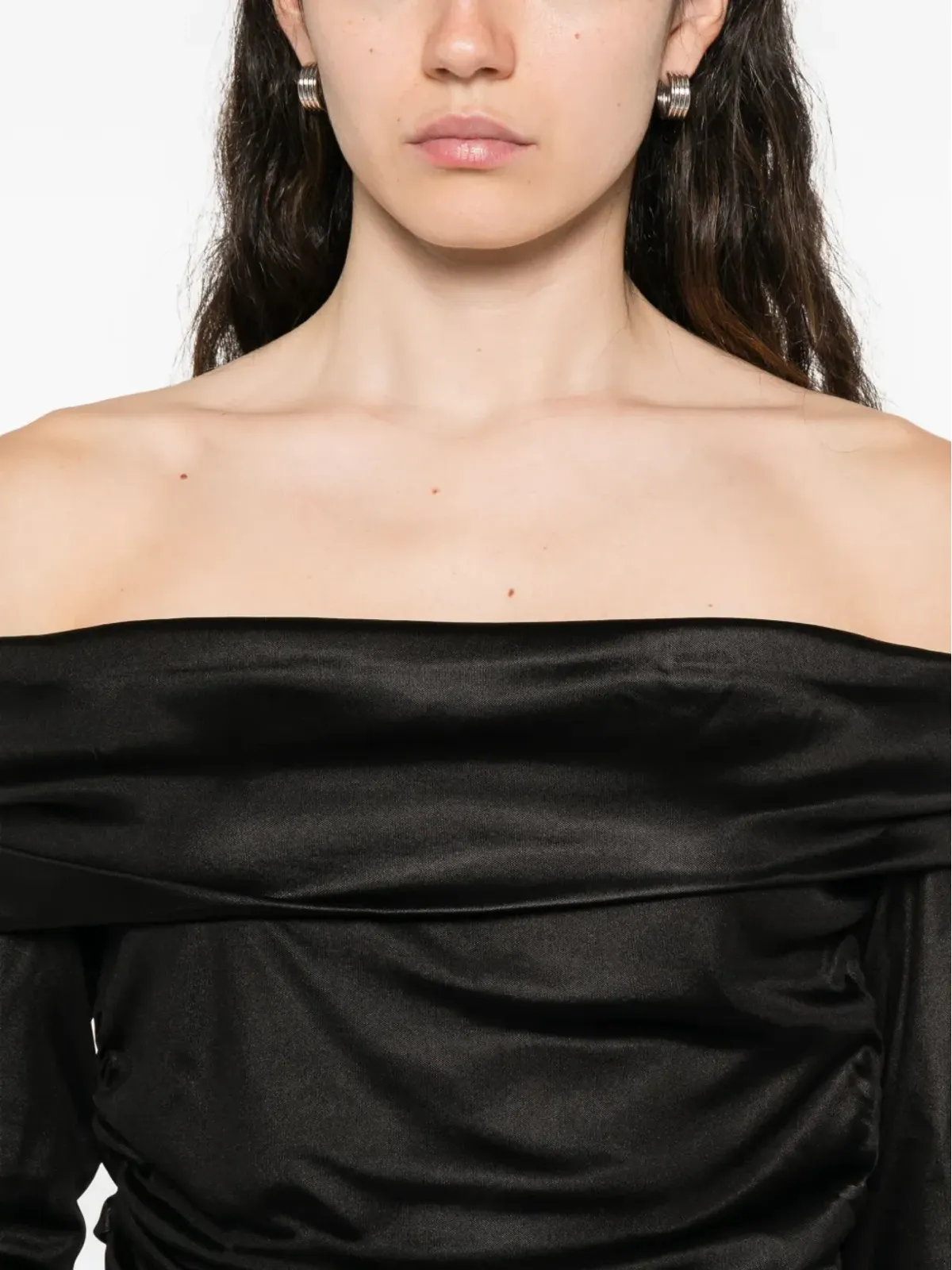 ISABEL MARANT Enesa off-shoulder ruched top - Black - 画像5
