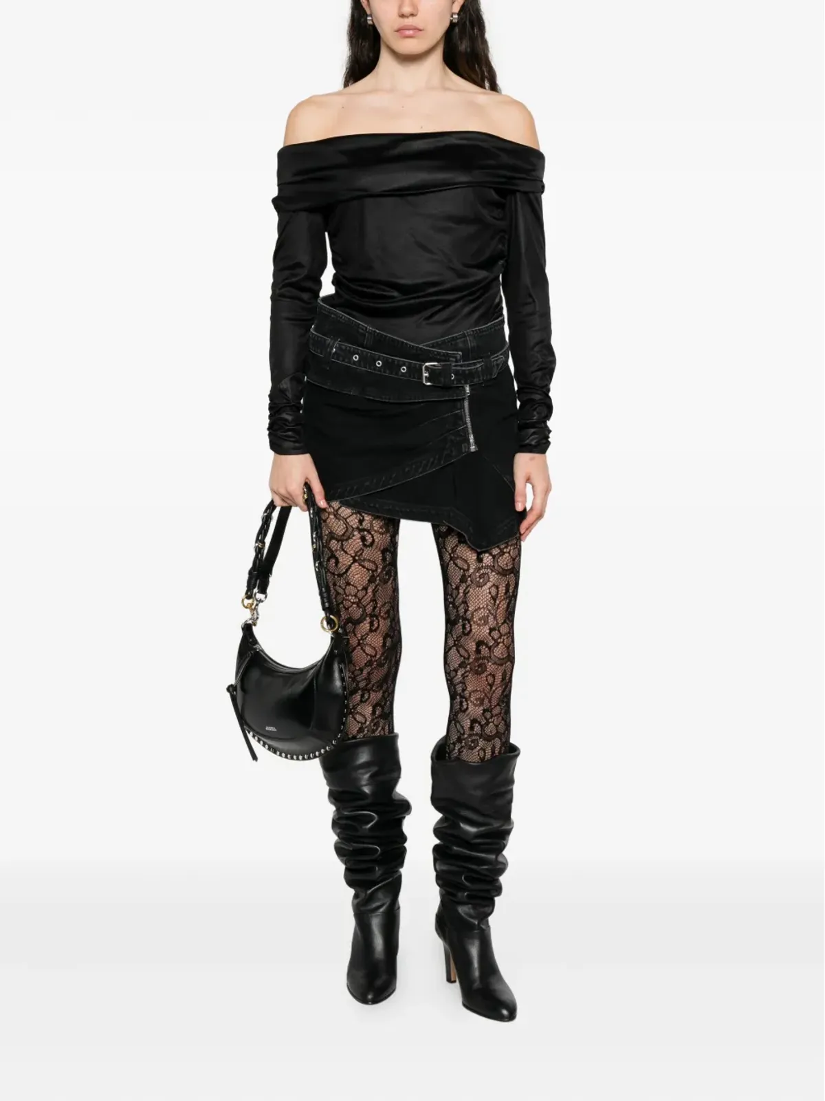 ISABEL MARANT Enesa off-shoulder ruched top - Black - 画像2