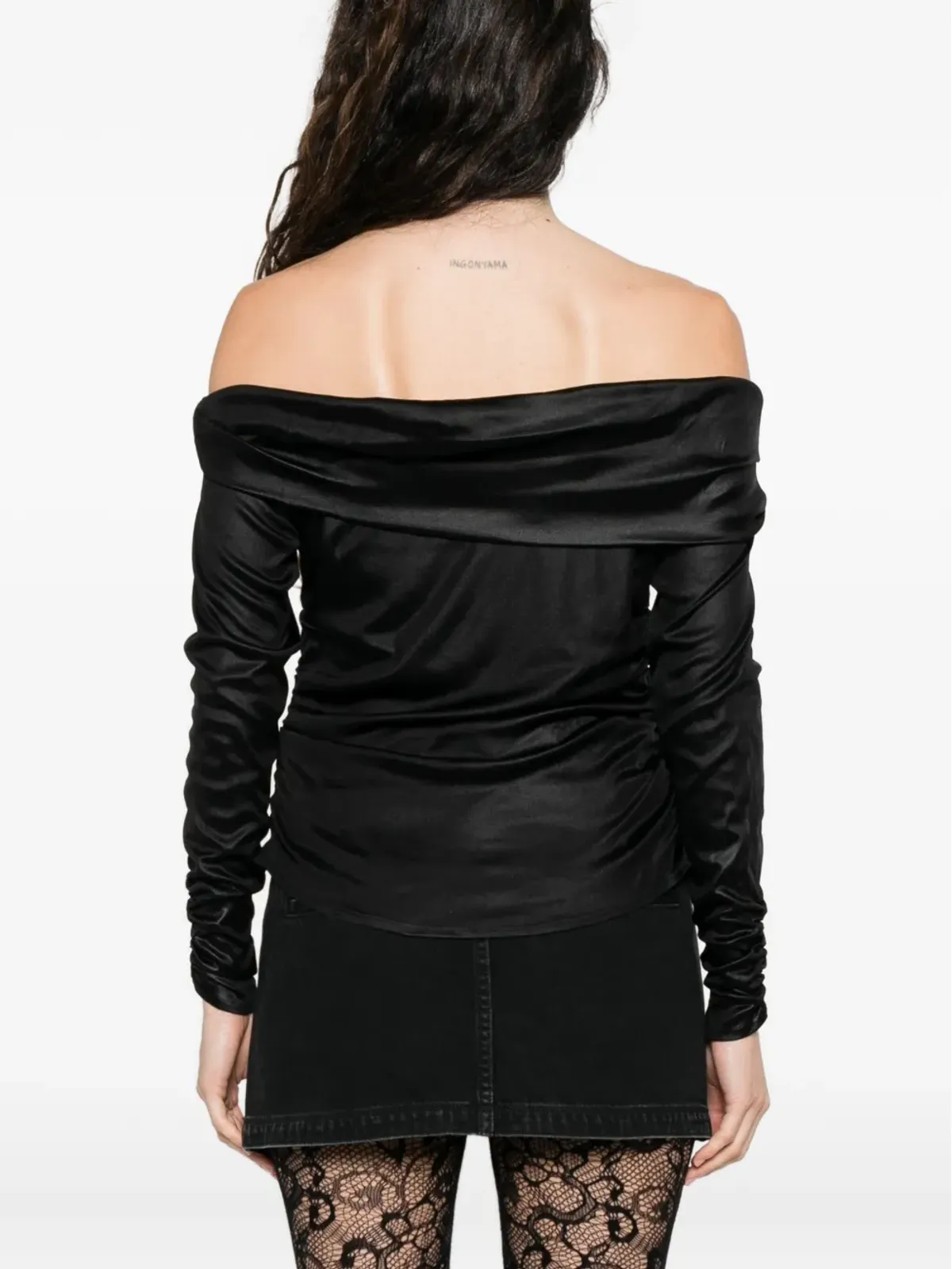 ISABEL MARANT Enesa off-shoulder ruched top - Black - 画像4
