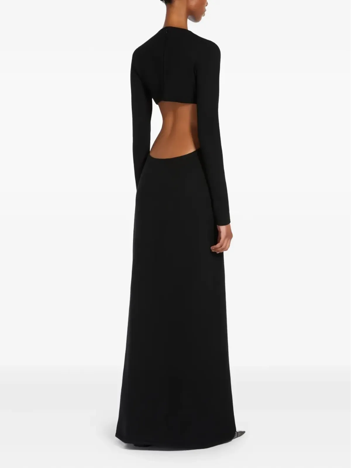 Max Mara ファムナ カットアウト マキシドレス ブラック - 画像3
