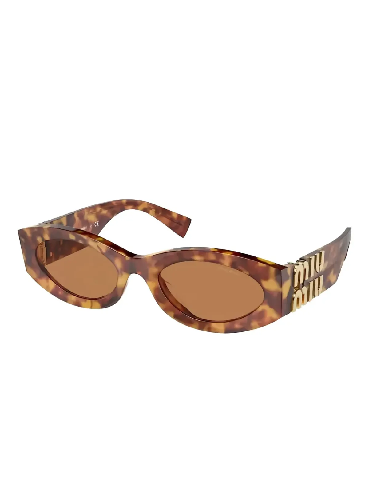 Miu Miu Eyewear べっ甲風オーバルフレーム サングラス - 画像2