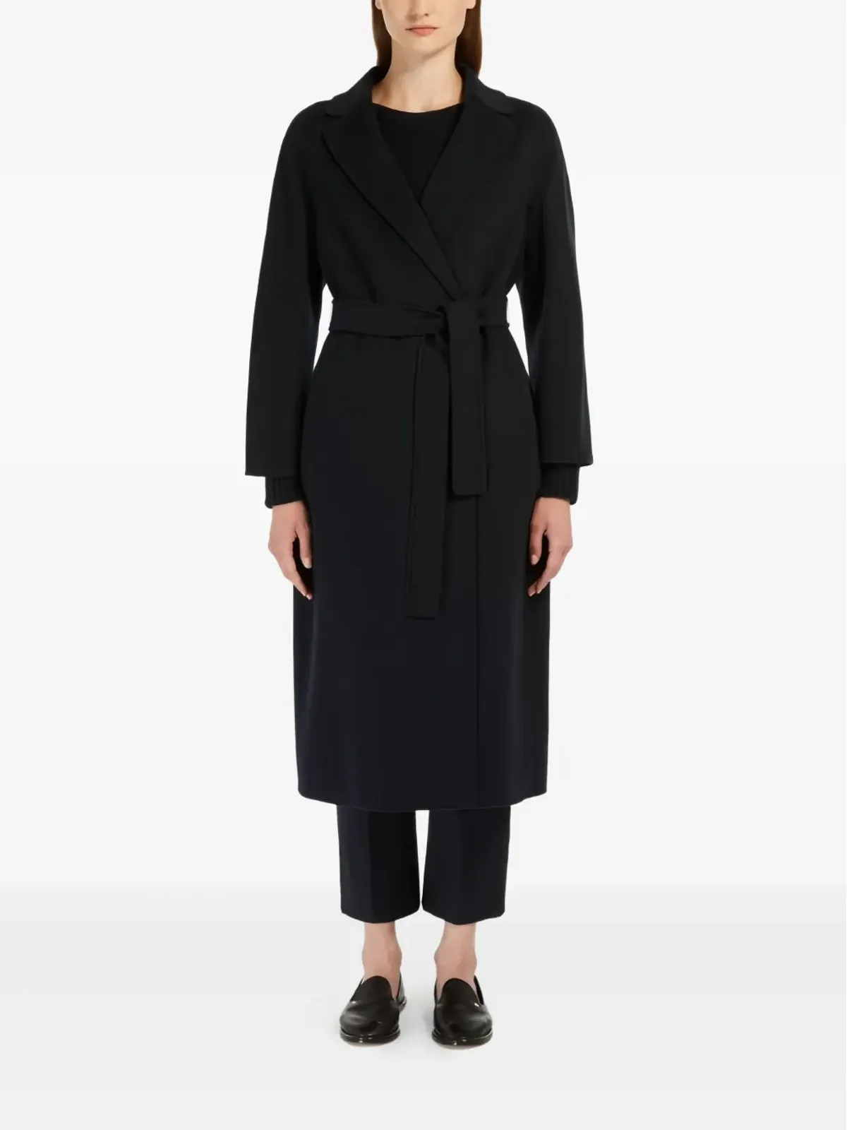 S Max Mara テーラードベルト付きコート - 画像3
