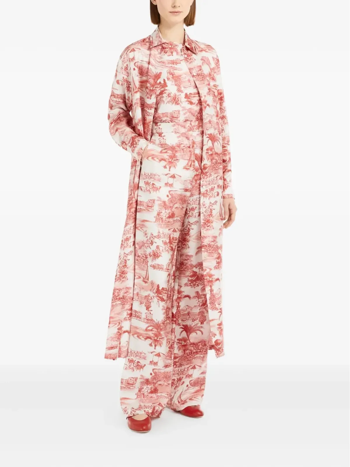 Max Mara グラフィックプリント ノースリーブトップ レッド - 画像2