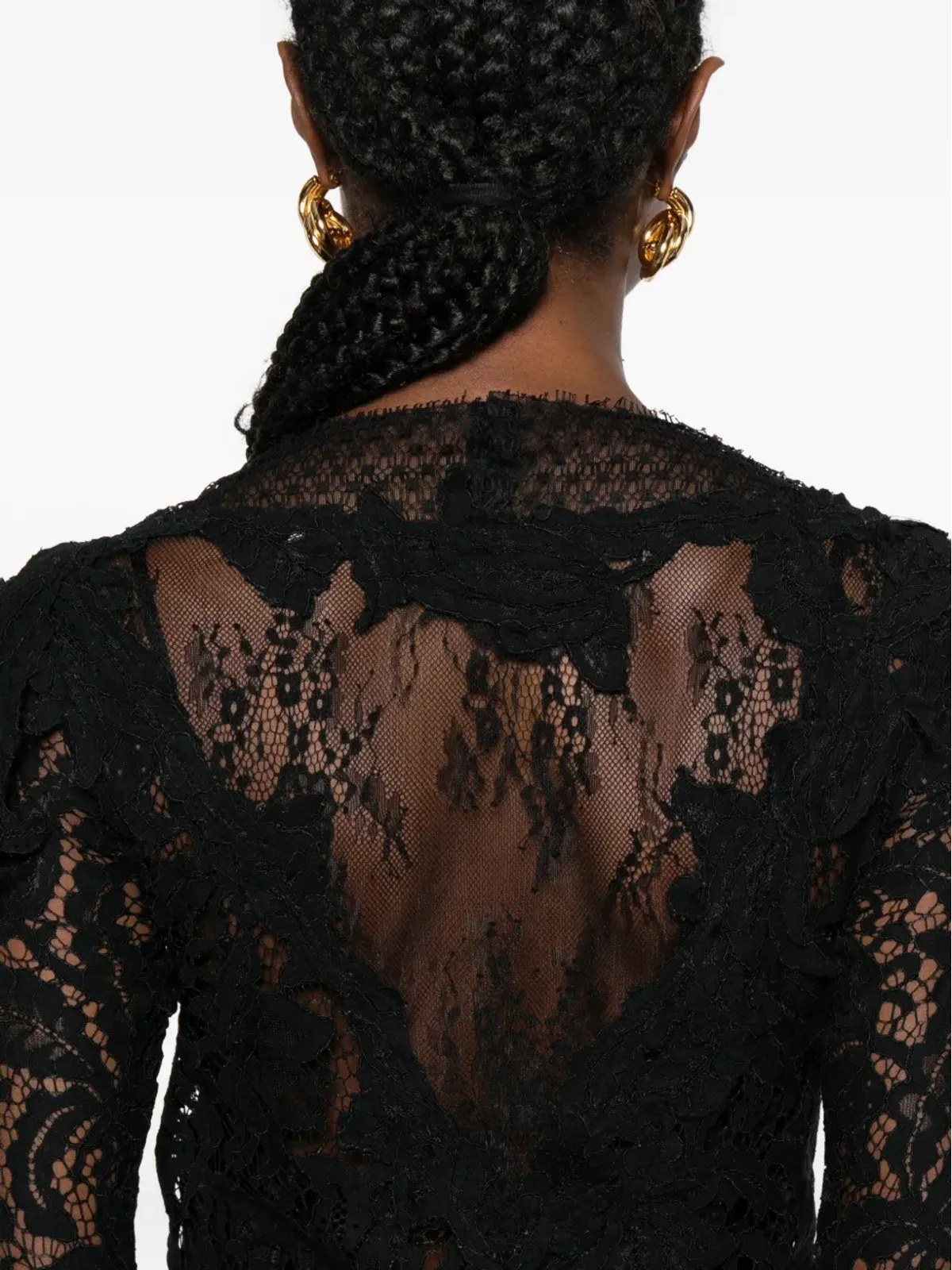 ISABEL MARANT Rubiana floral-lace midi dress - Black - 画像5
