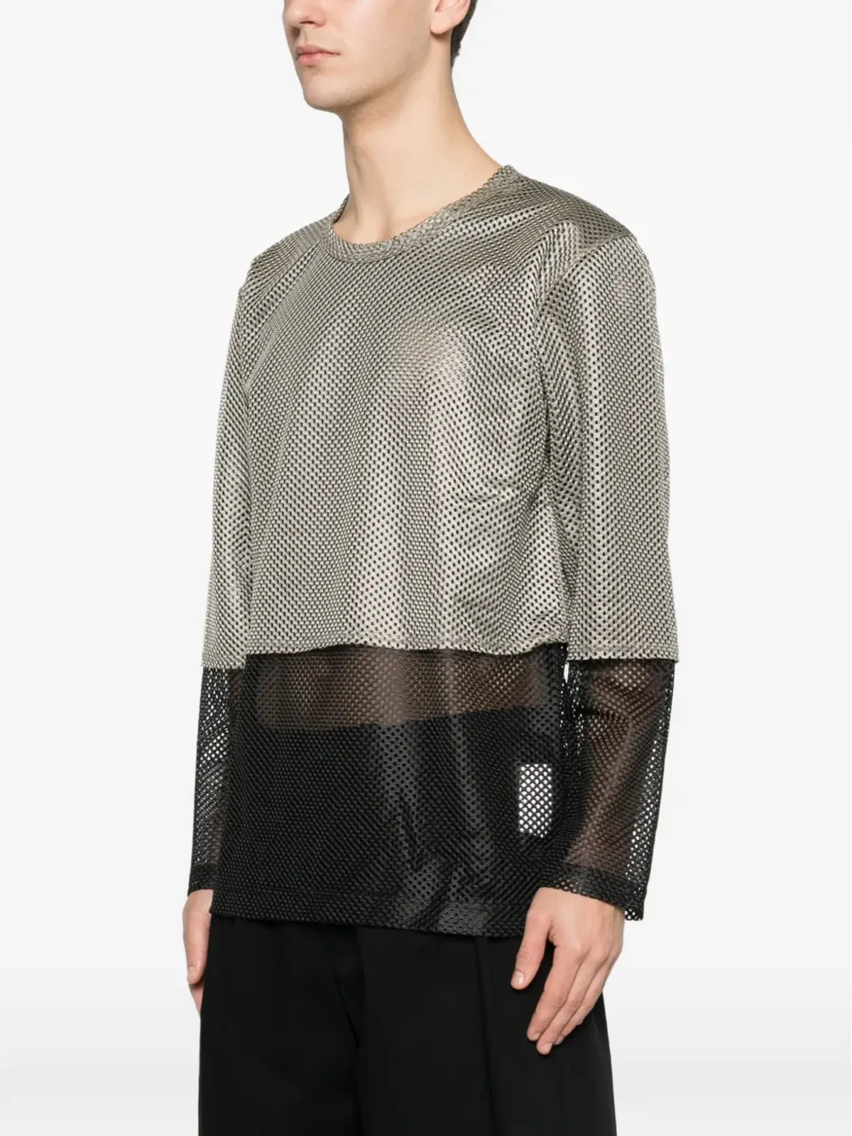 Comme des Garçons Homme Plus メッシュレイヤード長袖Tシャツ - 画像3