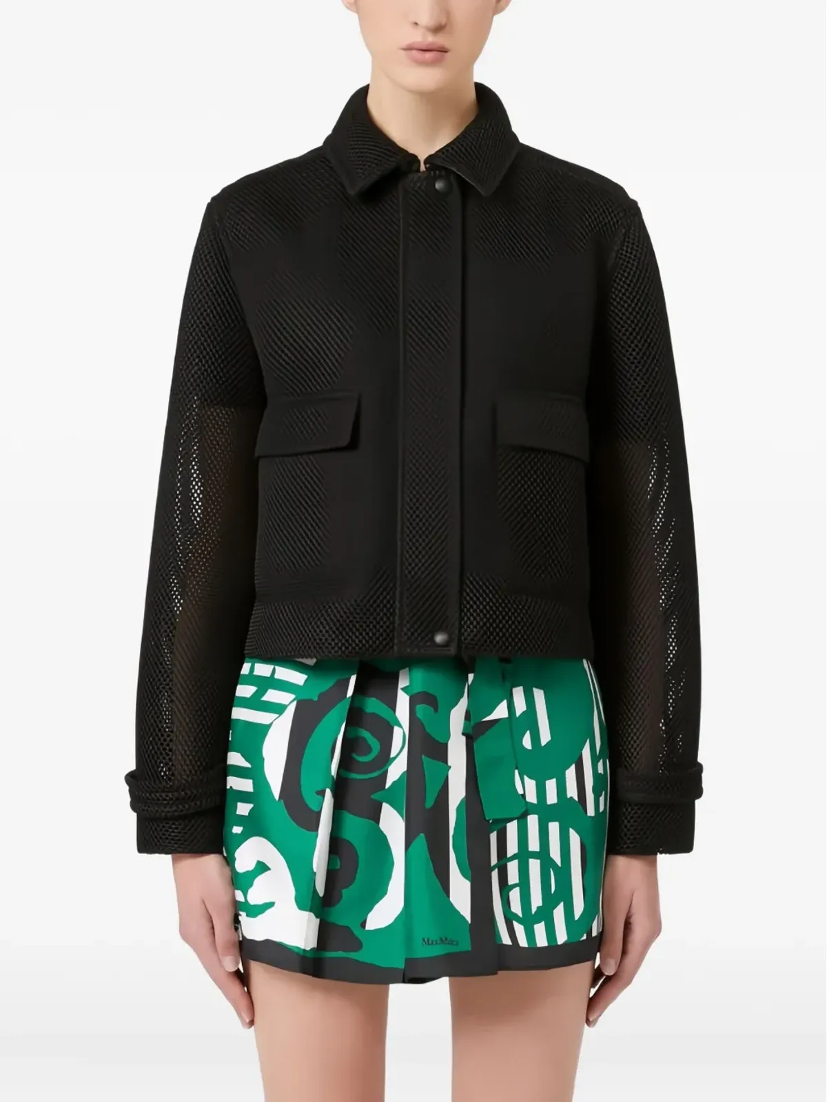 Max Mara メッシュパネルドジャケット - 画像3
