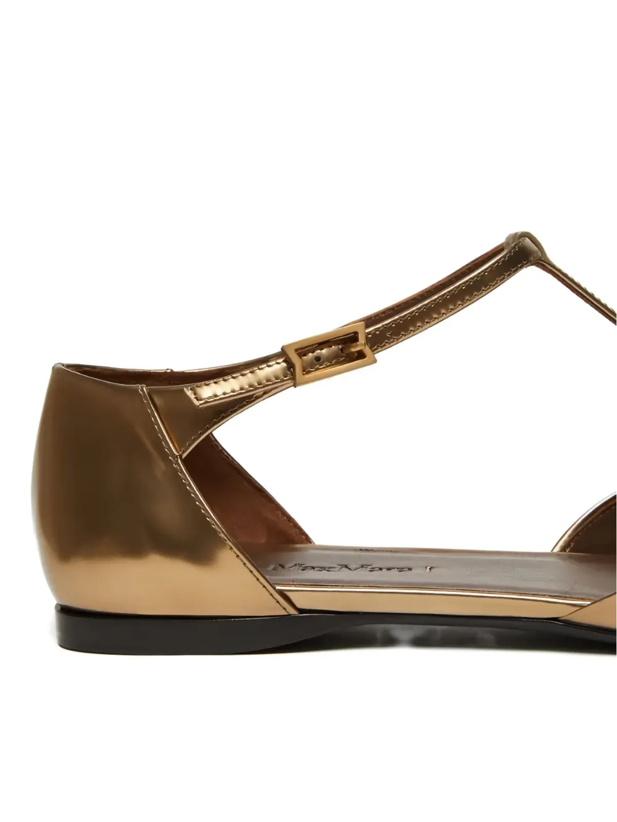 Max Mara メタリック ポインテッドトゥ バレエフラット - 画像5