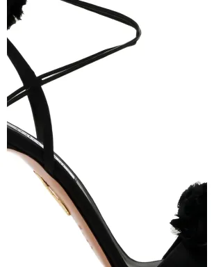 Aquazzura チェリーキス ポンポムタイ サンダル ブラック - サムネイル2