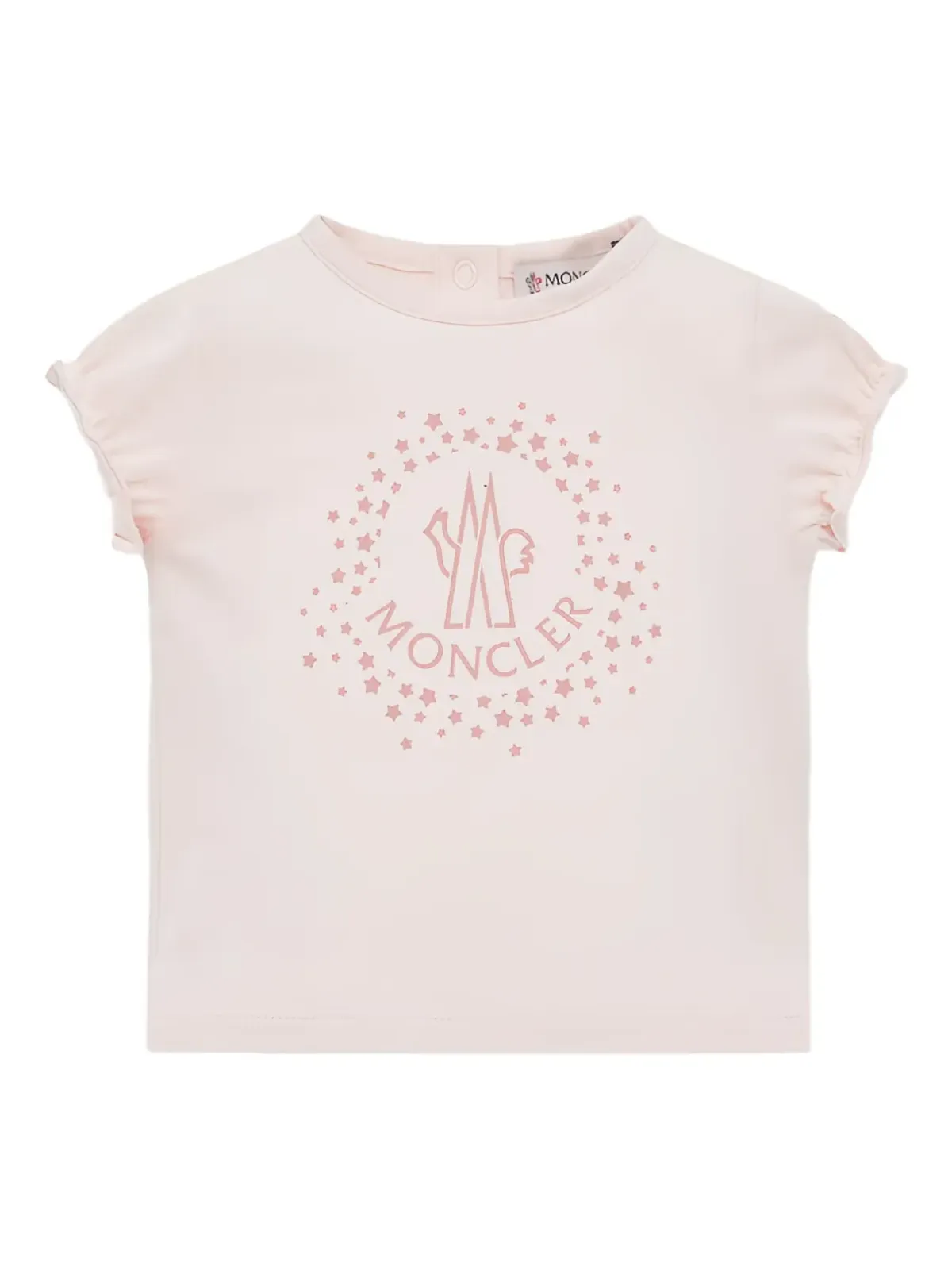 Moncler Enfant ロゴ星柄Tシャツ ピンク - 画像1