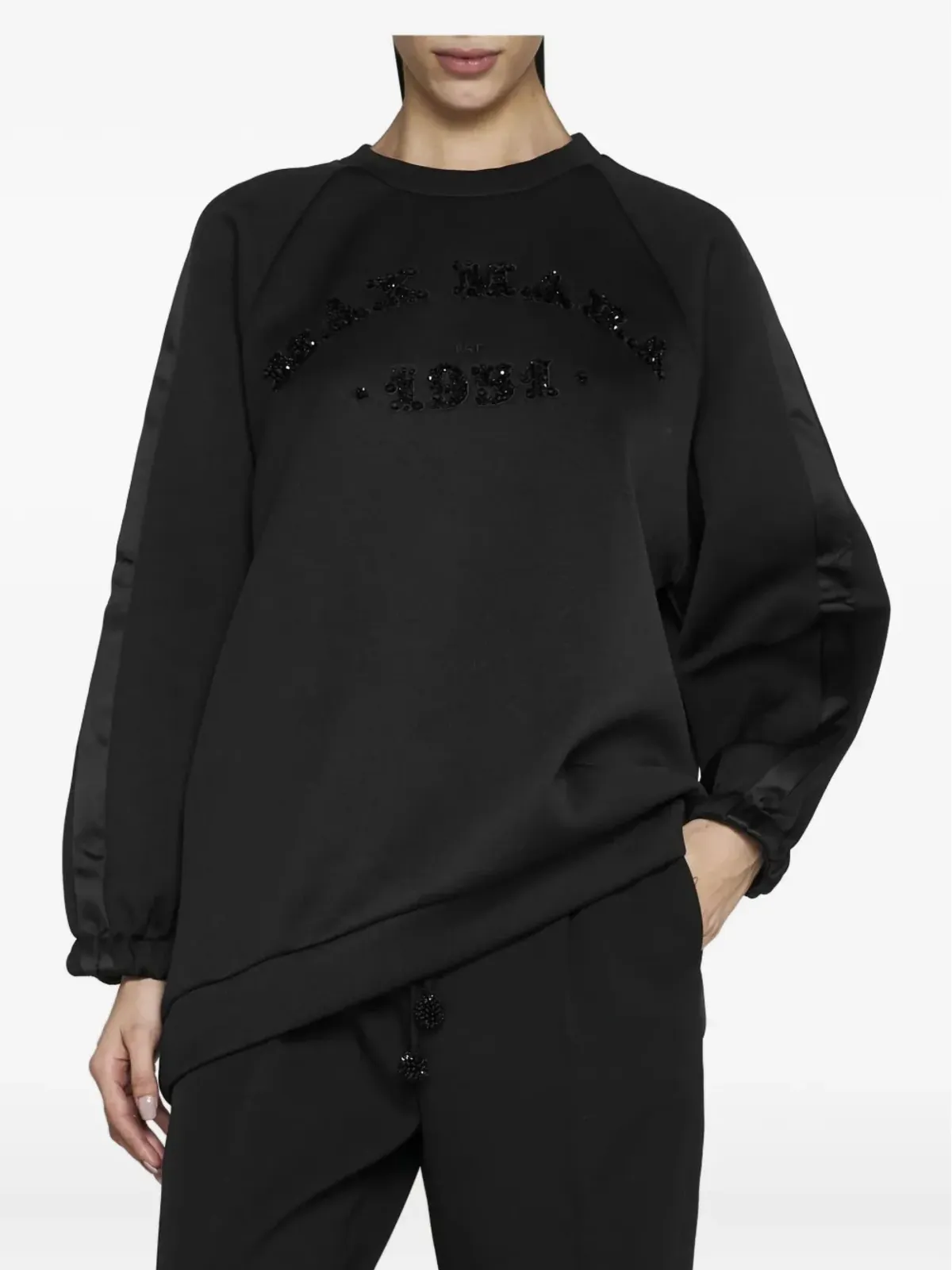 Max Mara エンベリッシュド サテンパネル スウェットシャツ - 画像3