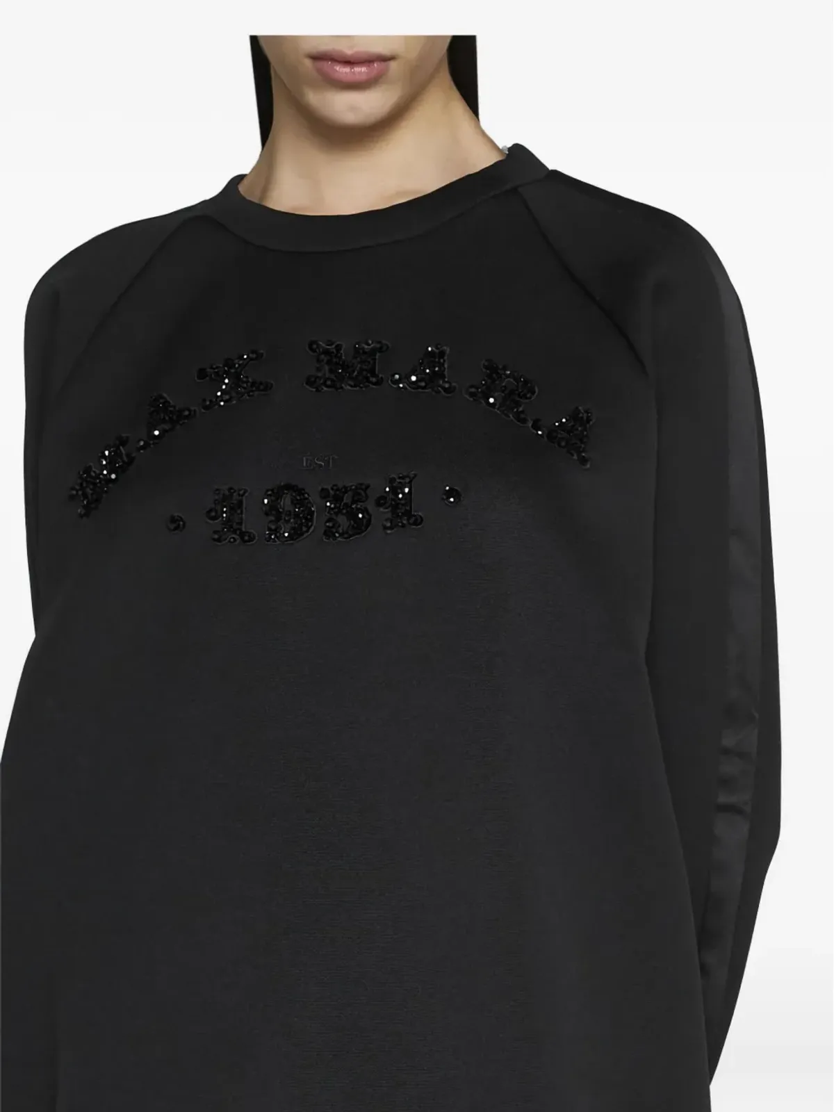 Max Mara エンベリッシュド サテンパネル スウェットシャツ - 画像4