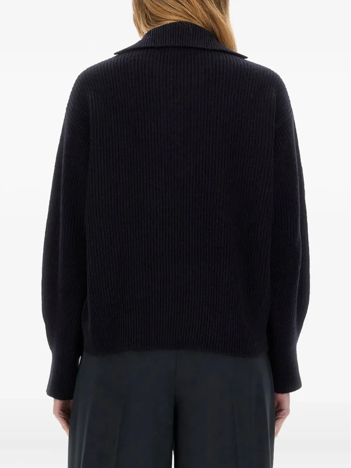 Max Mara レースアップリブ編みセーター - ブルー - 画像2
