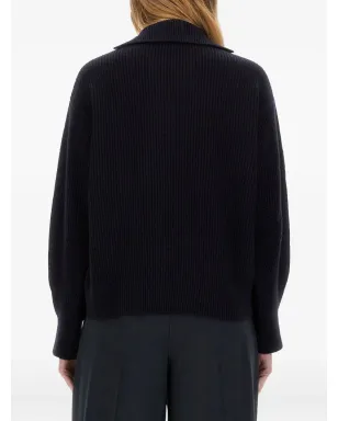 Max Mara レースアップリブ編みセーター - ブルー - サムネイル2