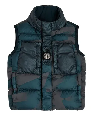 Stone Island Junior カモフラージュ キルテッド ジレ ブルー - サムネイル1