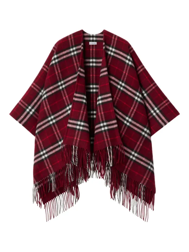 Burberry Burberry チェック柄フリンジケープの商品画像